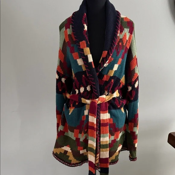 Vintage Multicolor Knit Women's Cardigan - Picture 1 of 6